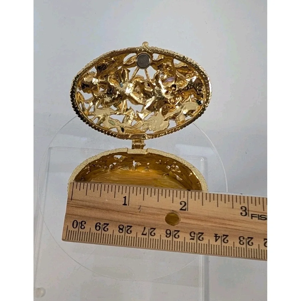 Bejeweled Cherub Angel With‎ Butterfly Trinket Box Multicolor
